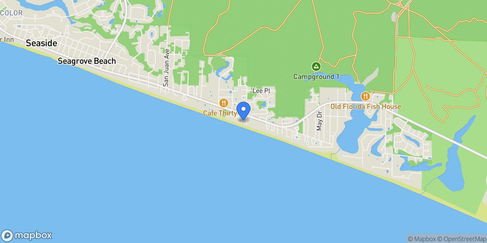 Map showing Santa Rosa Beach, Florida, United States.