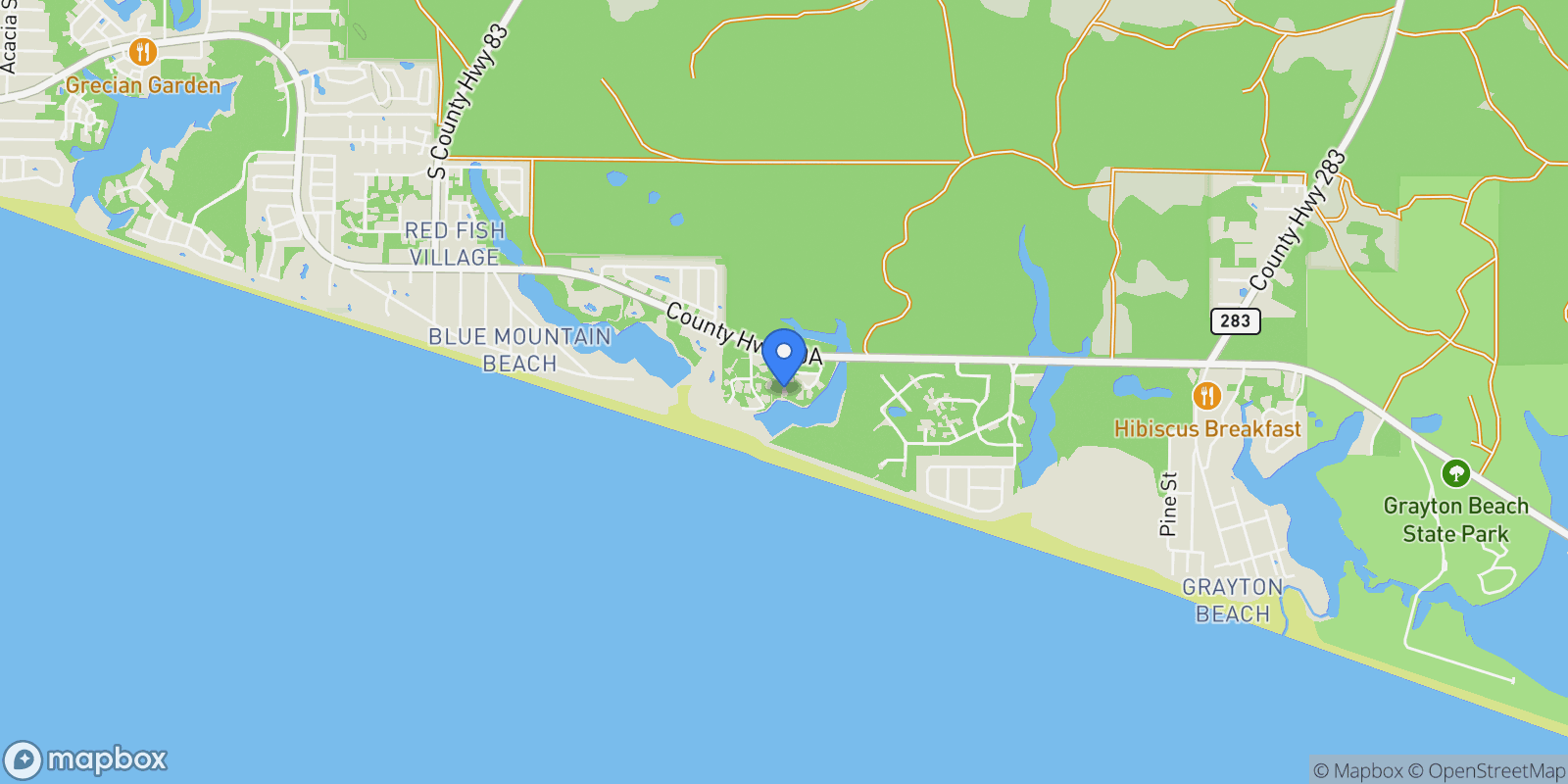 Map showing Santa Rosa Beach, Florida, United States.