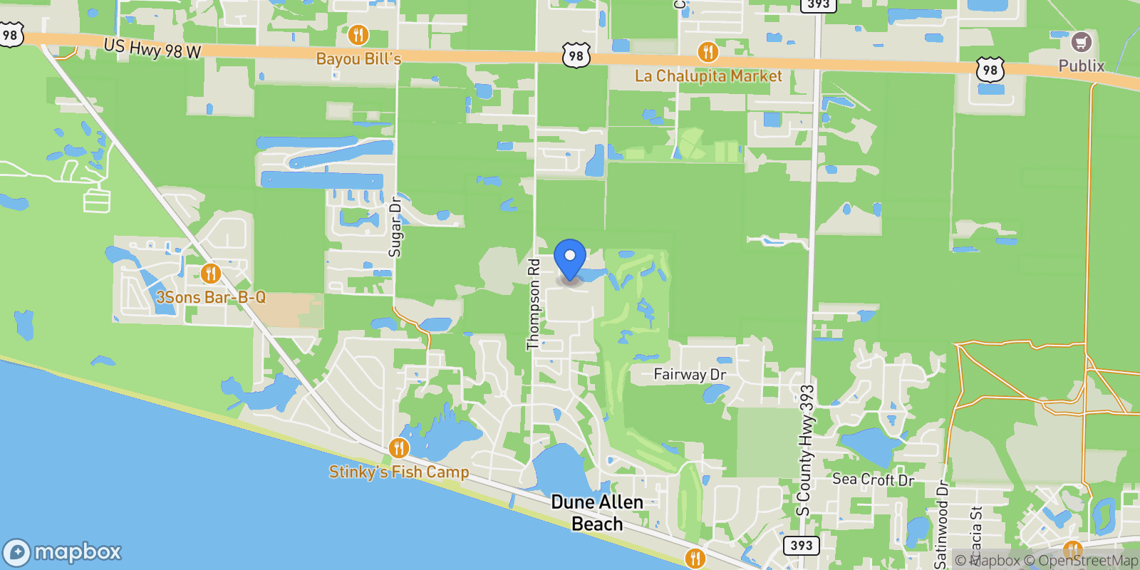 Map showing Santa Rosa Beach, Florida, United States.