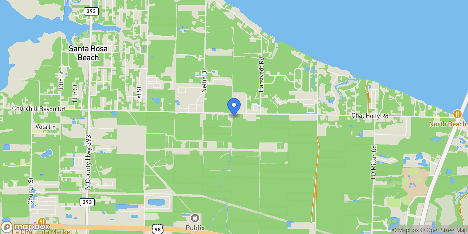 Map showing Santa Rosa Beach, Florida, United States.