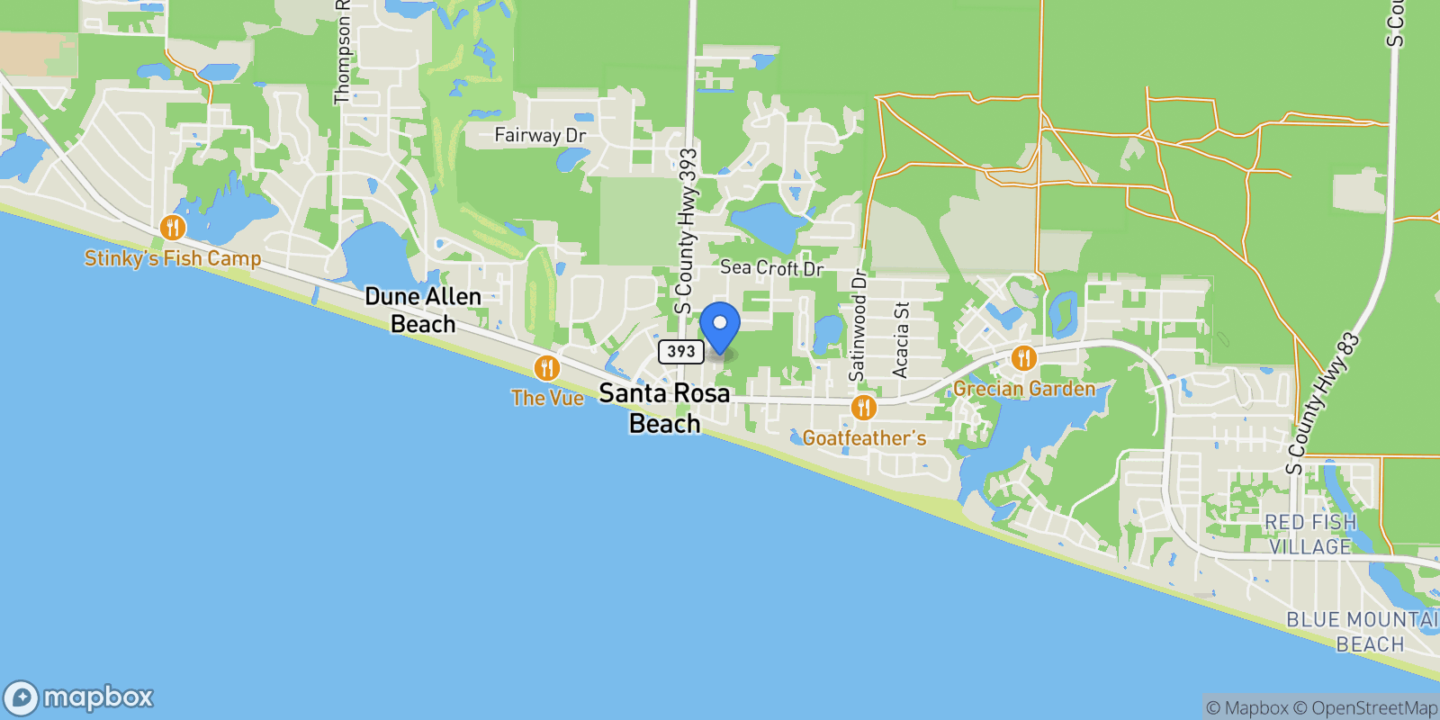 Map showing Santa Rosa Beach, Florida, United States.