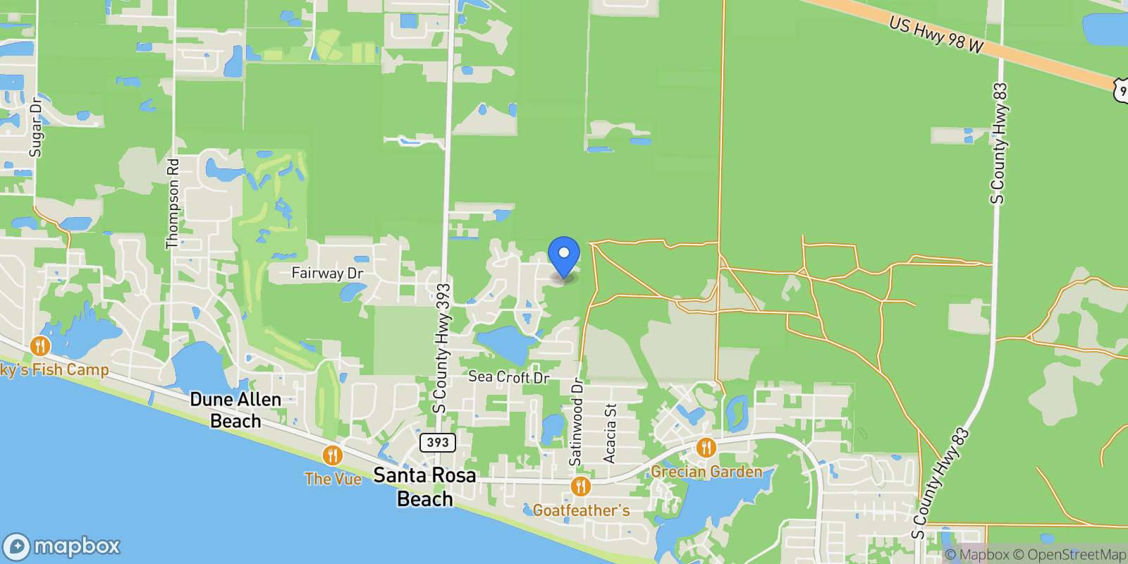 Map showing Santa Rosa Beach, Florida, United States.