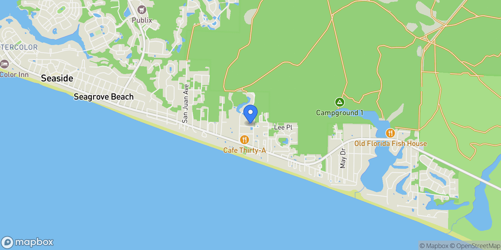 Map showing Santa Rosa Beach, Florida, United States.