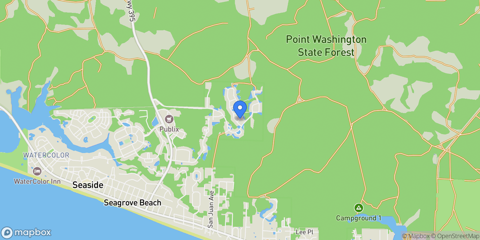 Map showing Santa Rosa Beach, Florida, United States.
