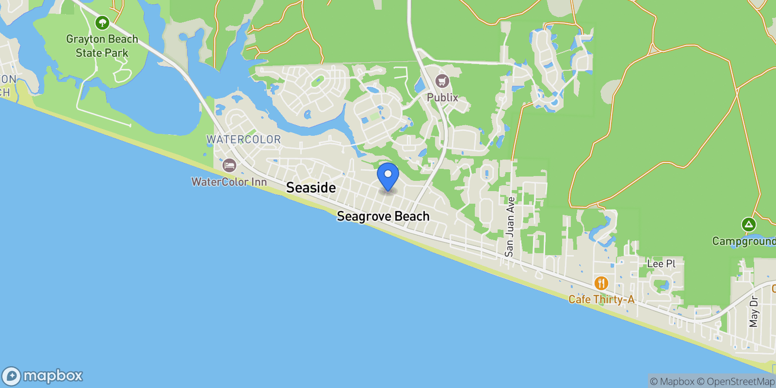 Map showing Santa Rosa Beach, Florida, United States.