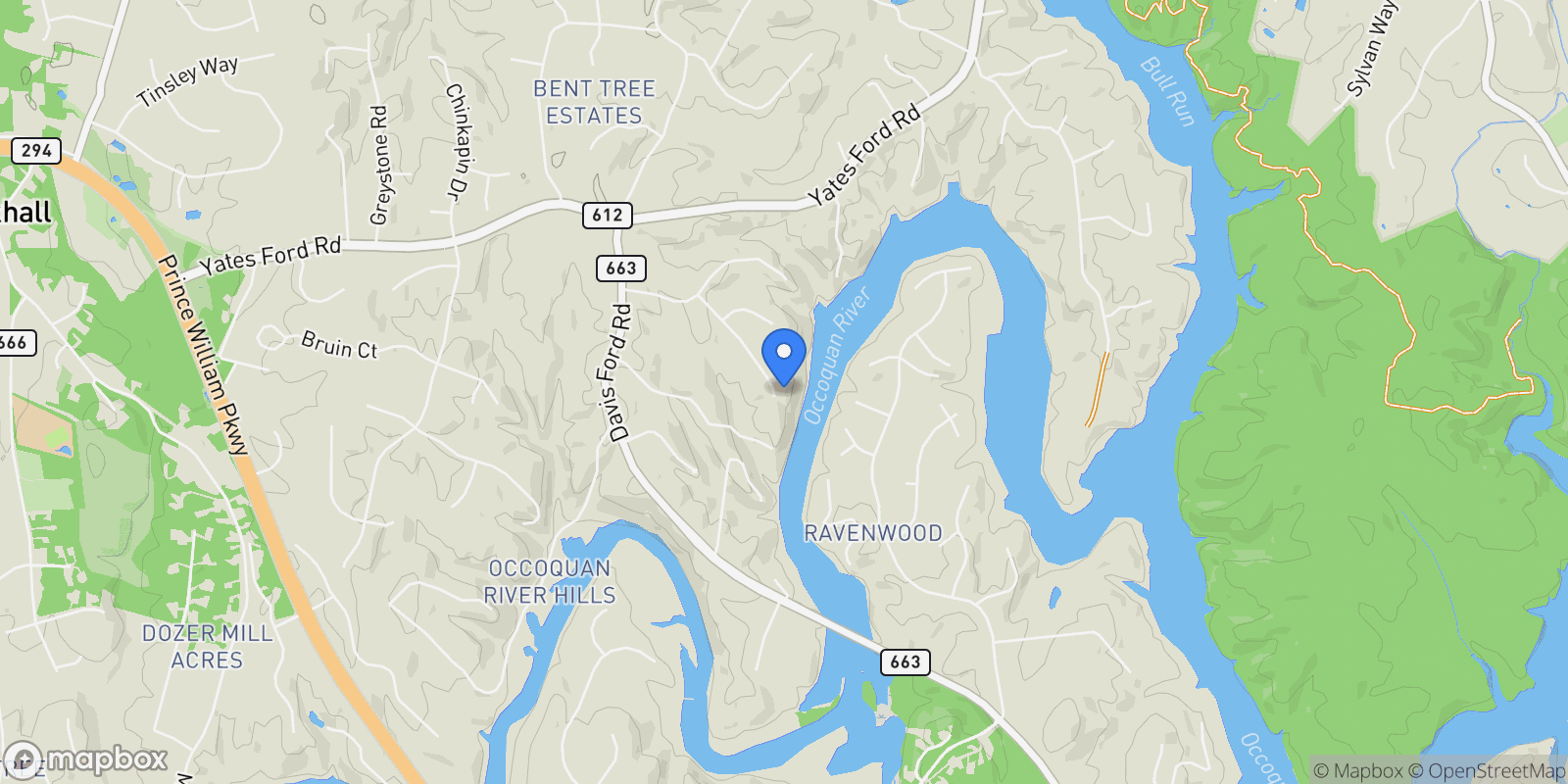 Map showing 6470 Mckee Way, Manassas, VA 20111, Manassas Park, Virginia, United States.
