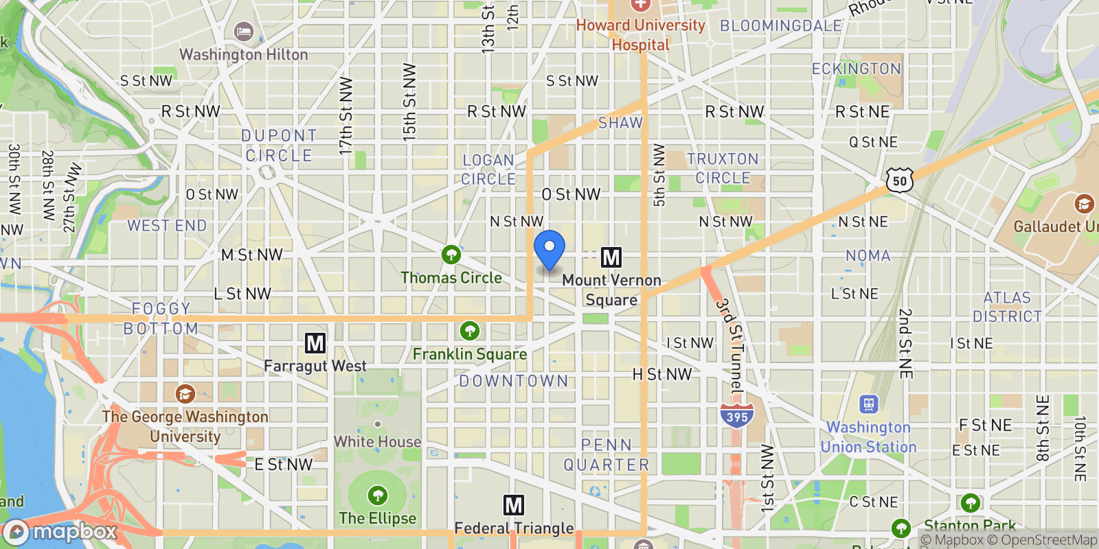 Map showing 1117 10th Street NW Unit# 303, Washington, DC 20001, Washington, District of Columbia, United States.