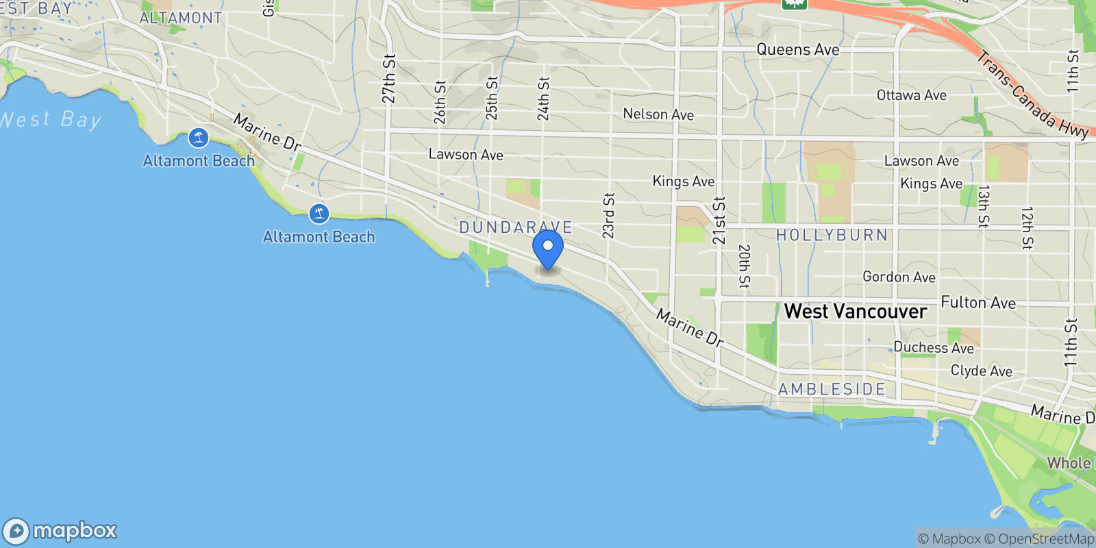 Map showing 150 24th Street 708, West Vancouver, British Columbia, Canada.