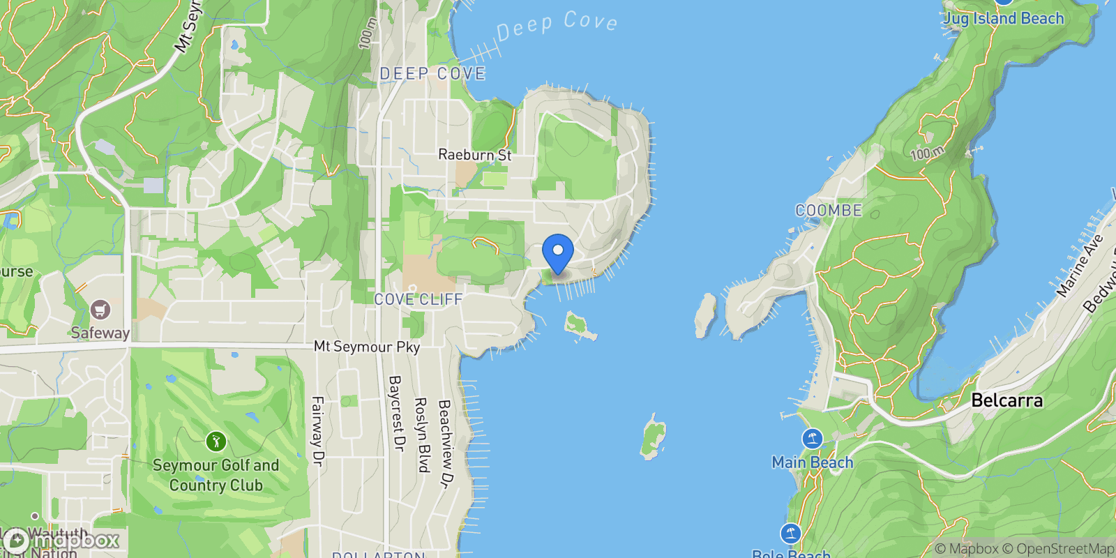 Map showing 4625 Strathcona Road, North Vancouver, British Columbia, Canada.