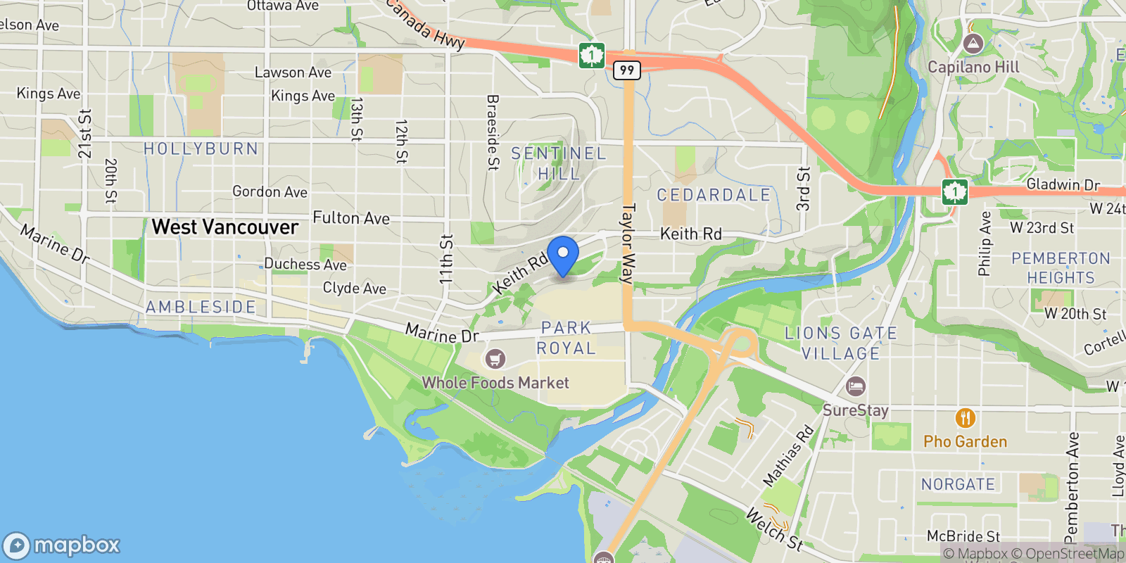 Map showing 790 Arthur Erickson Place, West Vancouver, British Columbia, Canada.