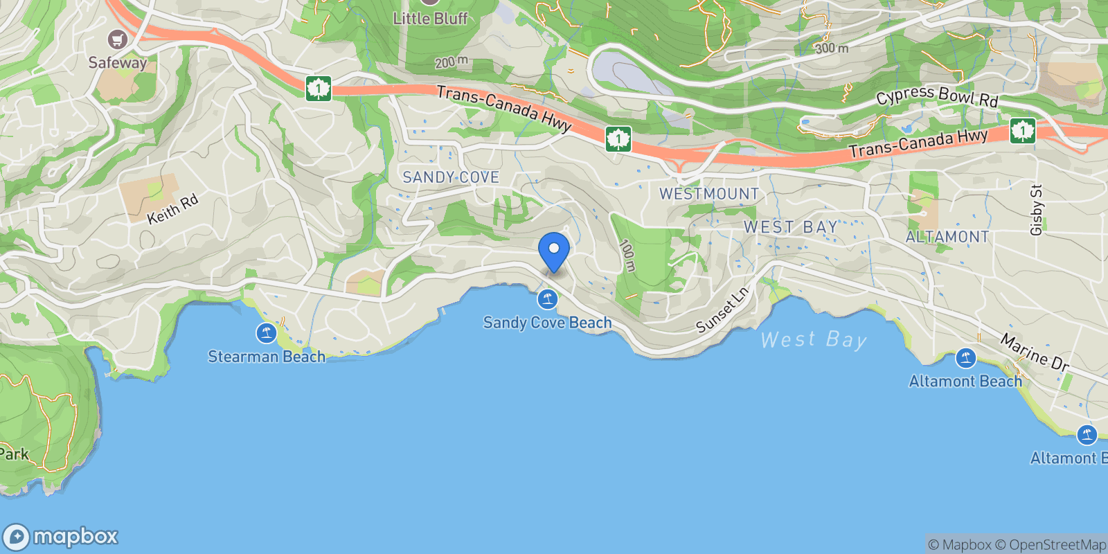 Map showing 4001 Rose Crescent, West Vancouver, British Columbia, Canada.