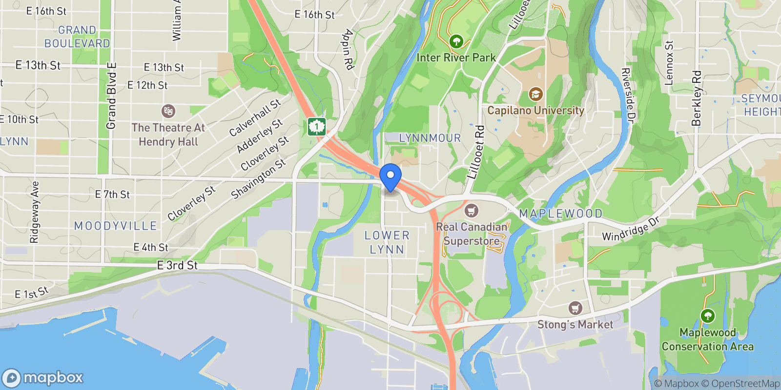 Map showing 680 Seylynn Crescent 103, North Vancouver, British Columbia, Canada.