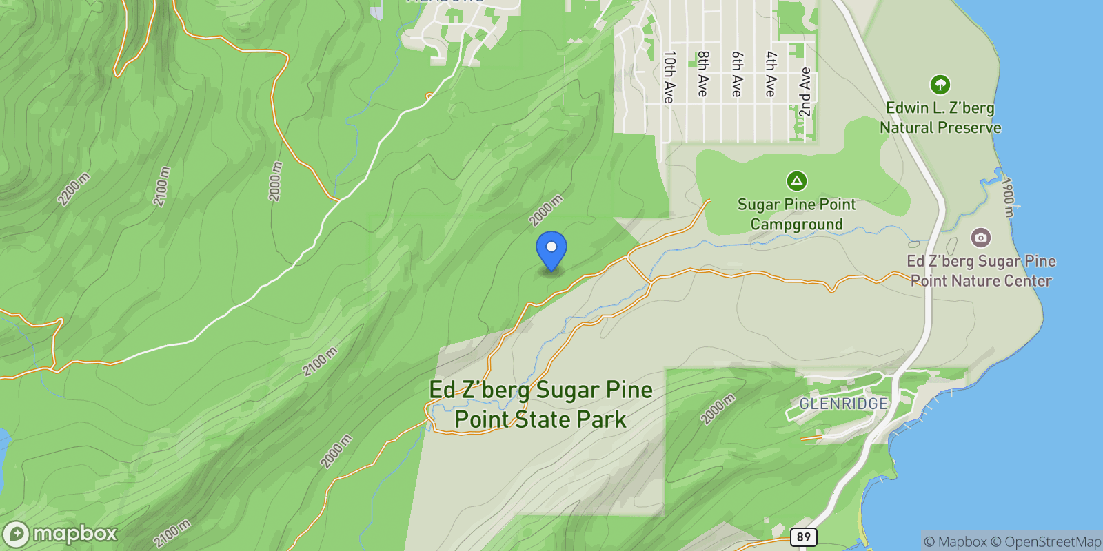 Map showing Meeks Bay, CA, 96142, USA, Tahoma, California, United States.