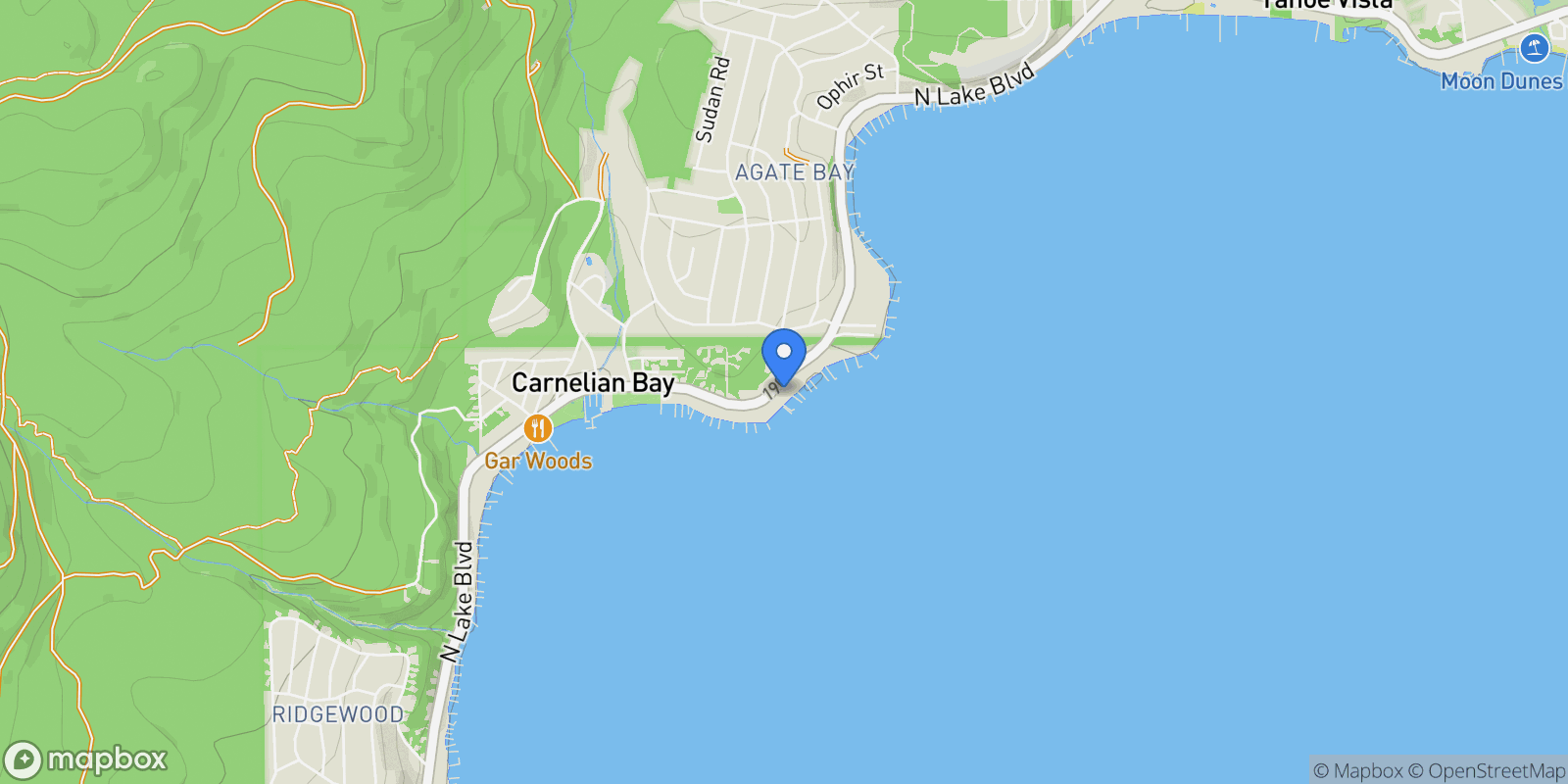 Map showing 5390 North Lake Boulevard, Carnelian Bay, CA, 96140, USA, Carnelian Bay, California, United States.