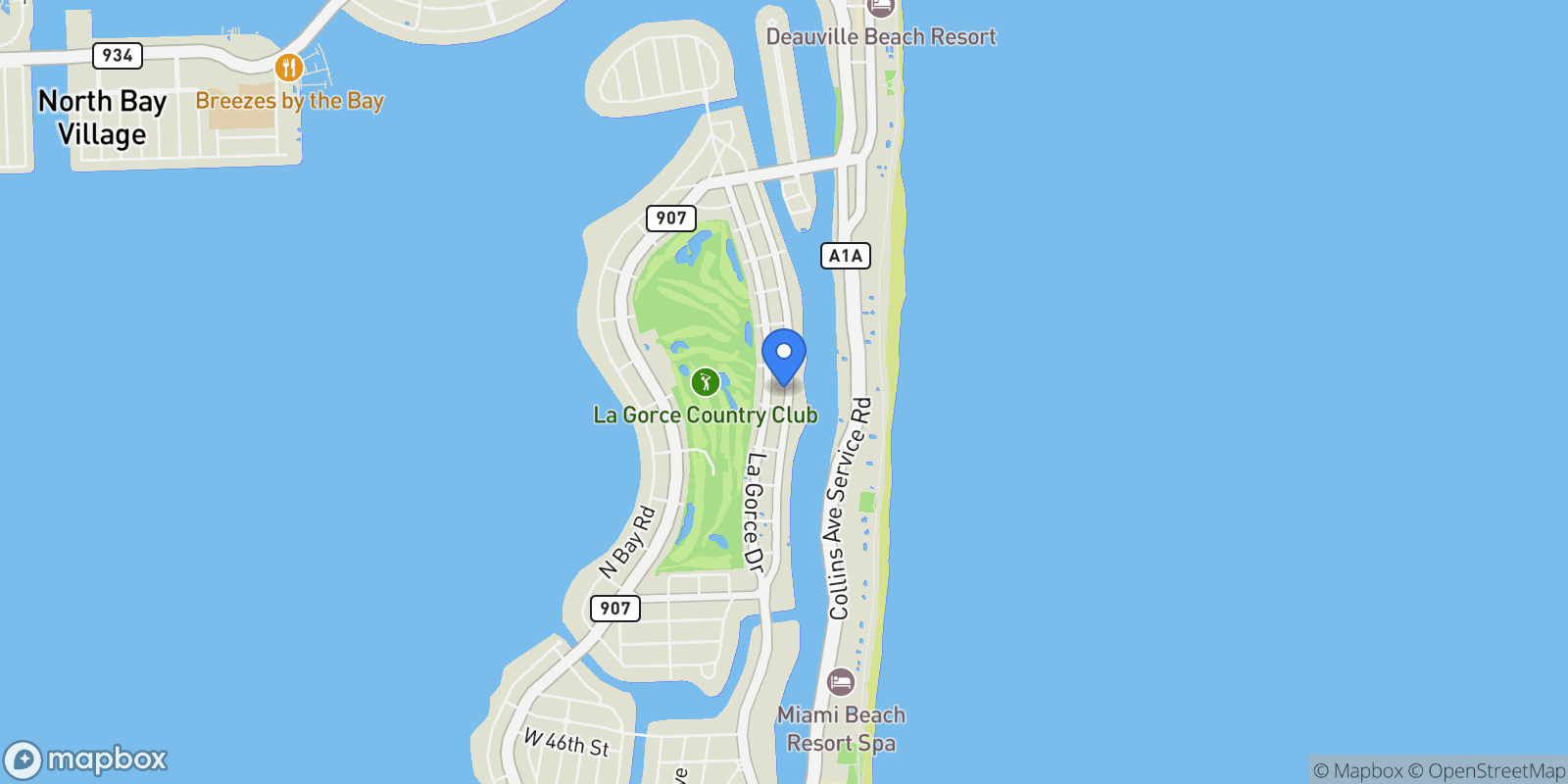 Map showing 5630 Pine Tree Dr, Miami Beach, Florida, United States.