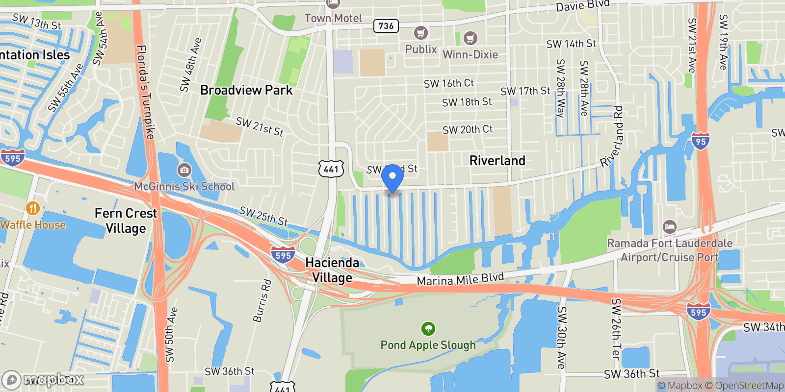 Map showing 2413 Nassau Ln, Fort Lauderdale, Florida, United States.