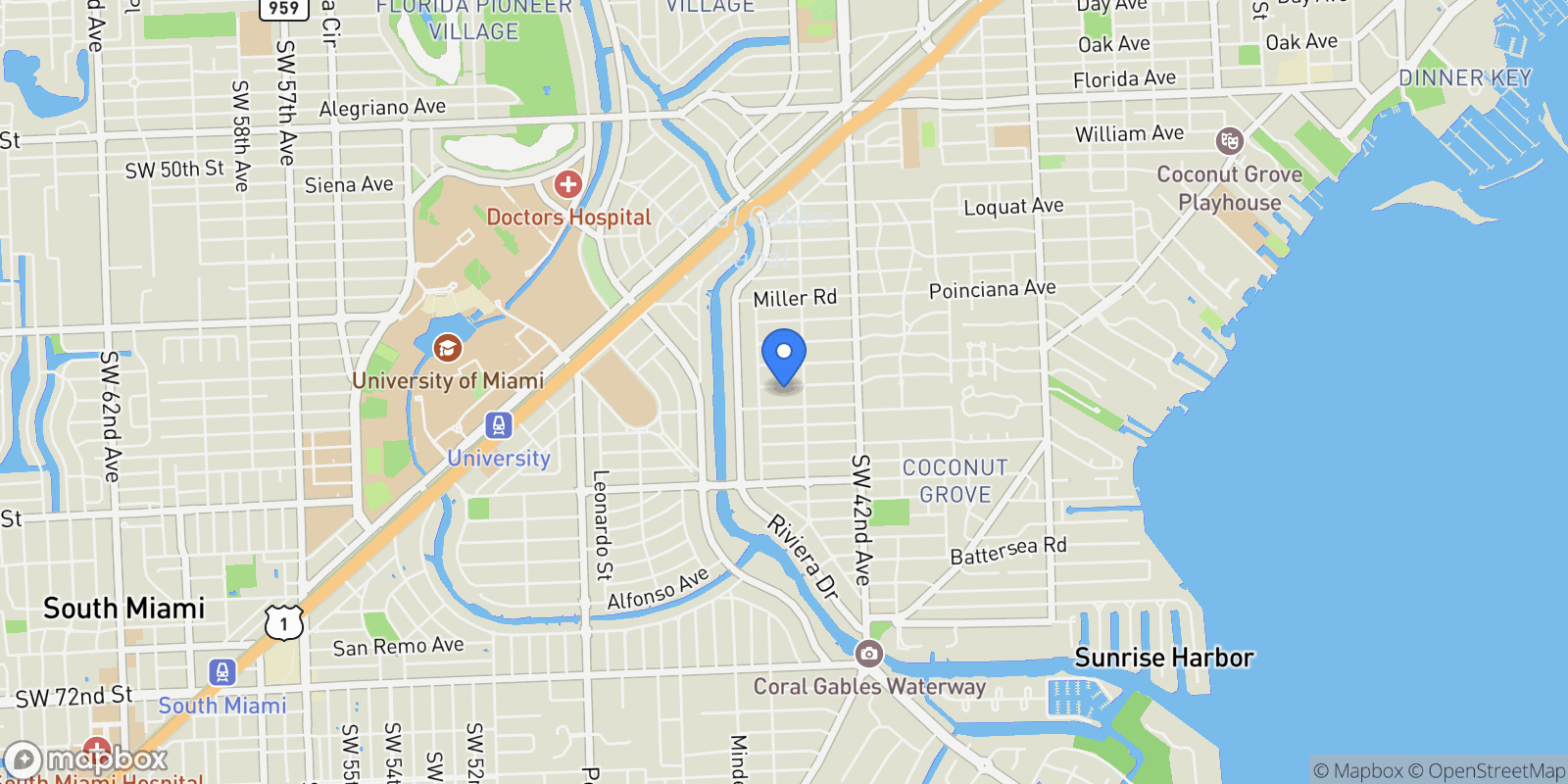 Map showing 516 Gerona Ave, Coral Gables, Florida, United States.