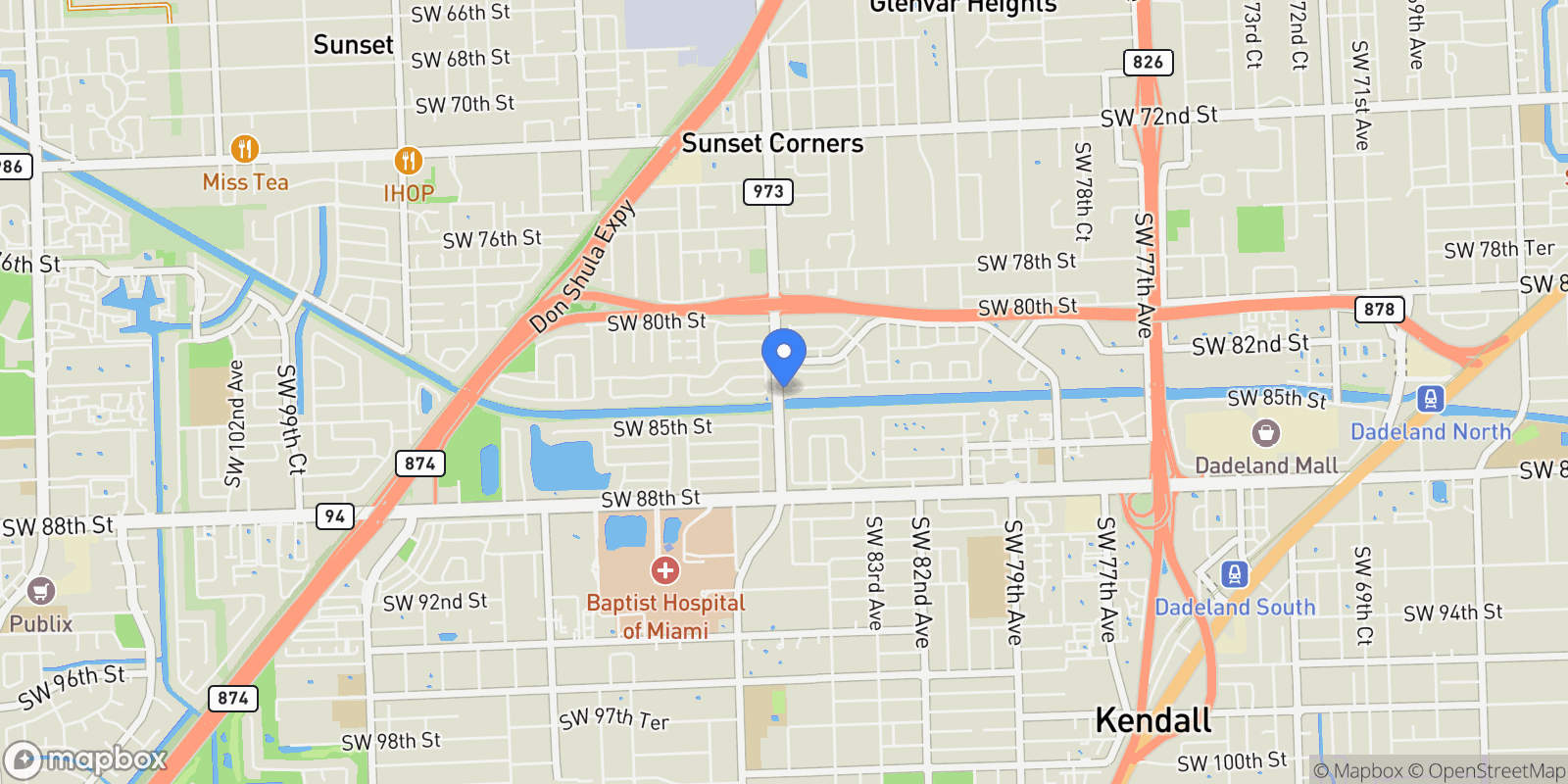 Map showing 8610 SW 83rd St, Miami, Florida, United States.