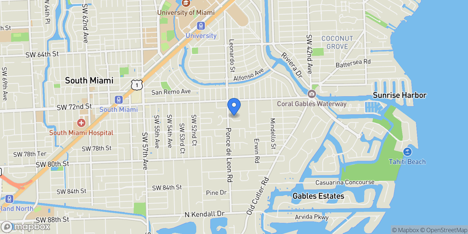 Map showing 4871 SW 74th Ter, Miami, Florida, United States.