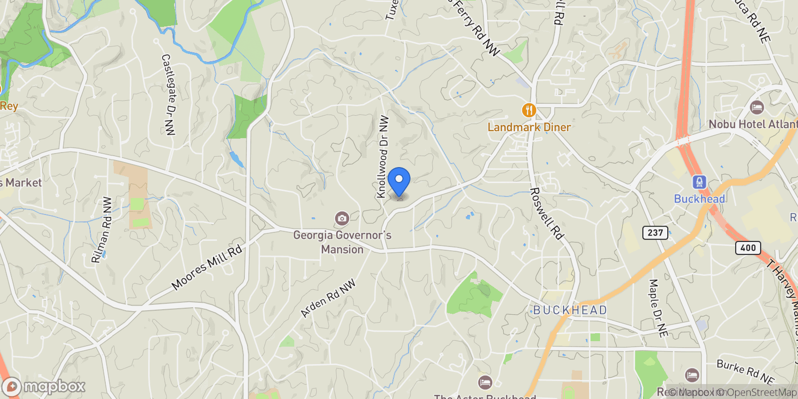 Map showing 3370 Habersham Road NW, Atlanta, Georgia, United States.