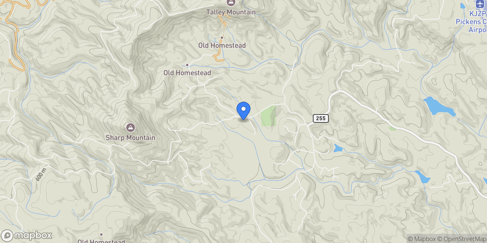 Map showing 267 Sharp Mountain Parkway, Jasper, Georgia, United States.