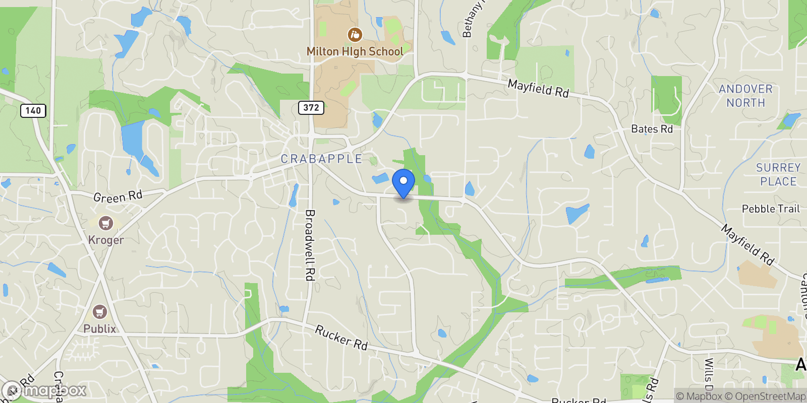 Map showing 1065 Mid Broadwell Road, Milton, Georgia, United States.