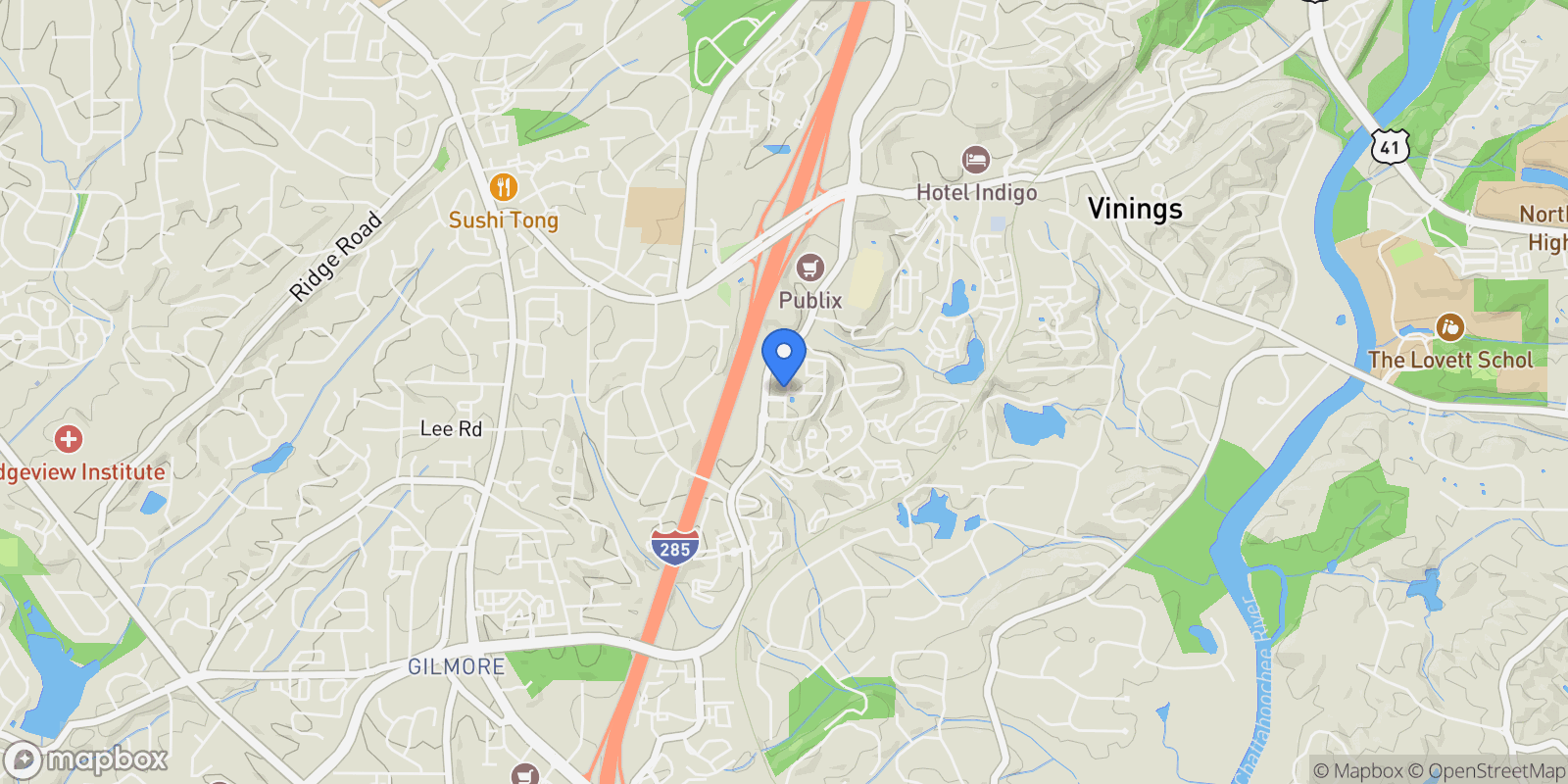 Map showing 3900 Danube Lane, Atlanta, Georgia, United States.