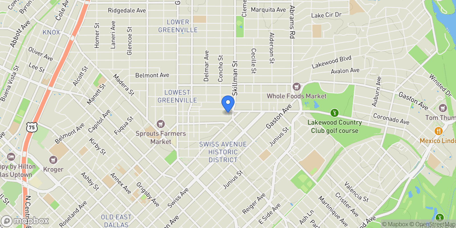 Map showing 1844 Mecca Street, Dallas, Texas, United States.
