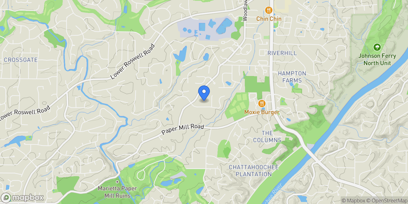 Map showing 4415 Blackland Drive, Marietta, Georgia, United States.