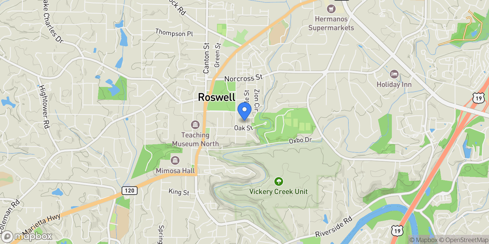 Map showing 520 Clover Court, Roswell, Georgia, United States.