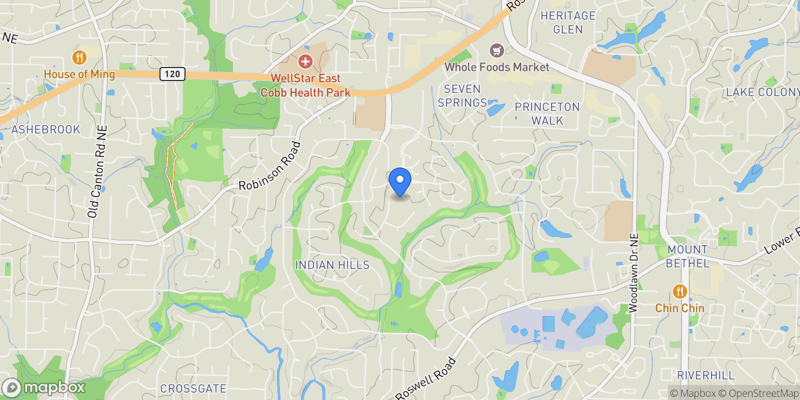 Map showing 889 Fawn Way, Marietta, Georgia, United States.