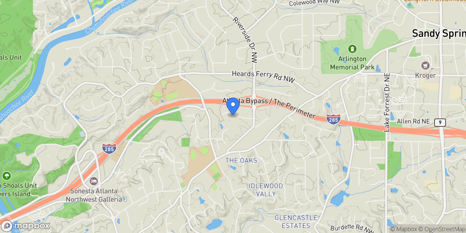 Map showing 690 Fair Oaks Manor, Atlanta, Georgia, United States.