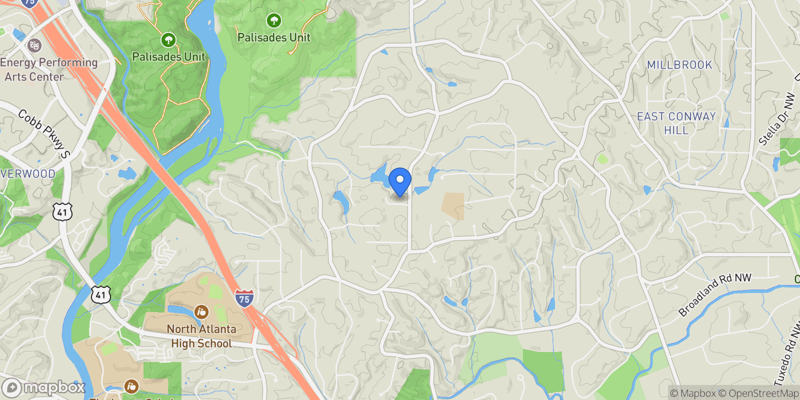 Map showing 4340 Garmon Road NW, Atlanta, Georgia, United States.
