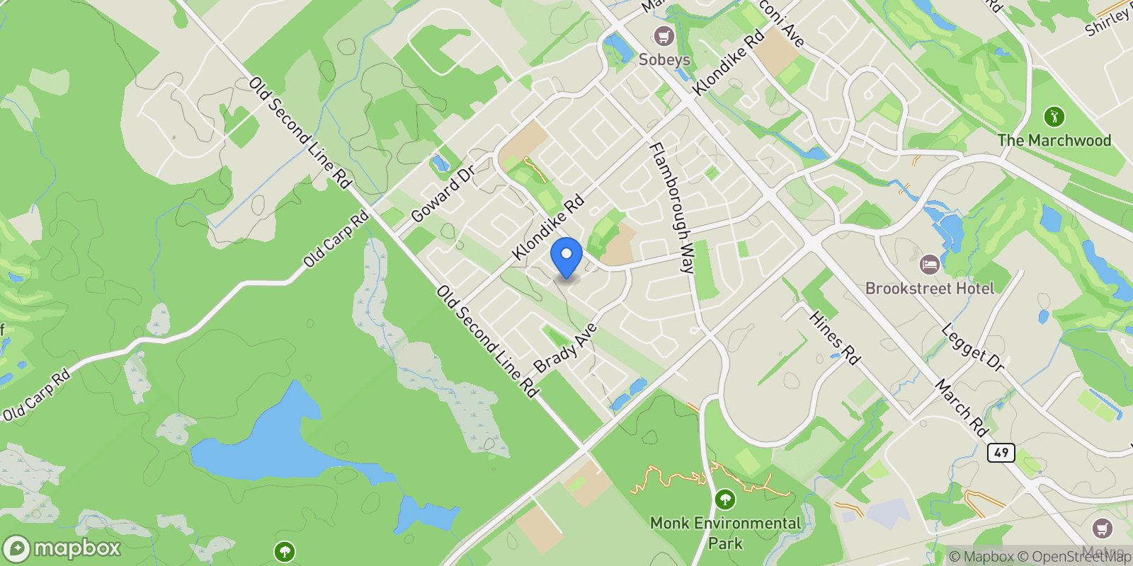 Map showing 57 Newcastle Avenue, Ottawa, Ontario, Canada.