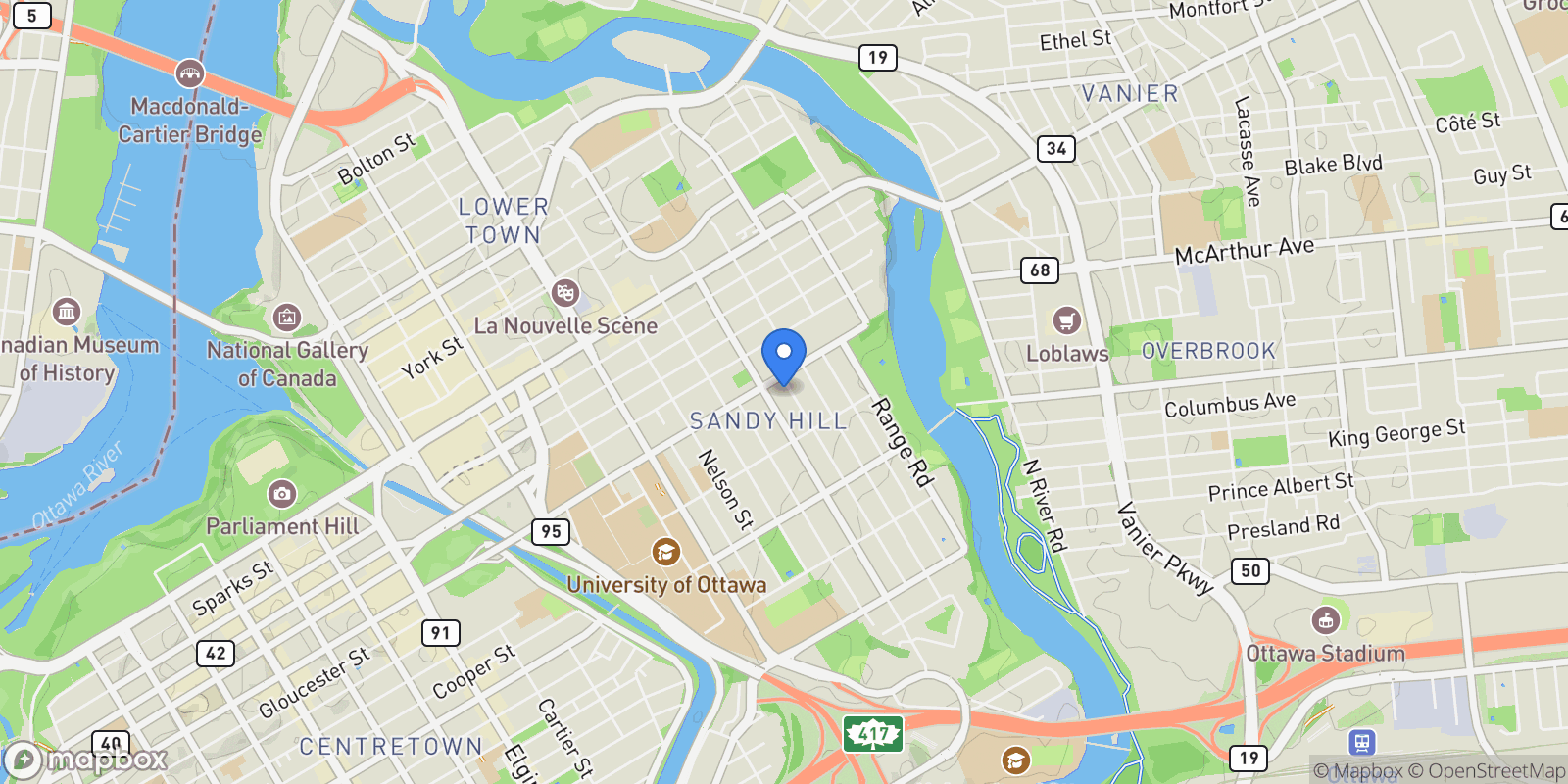 Map showing 8 Blackburn Avenue 410, Ottawa, Ontario, Canada.