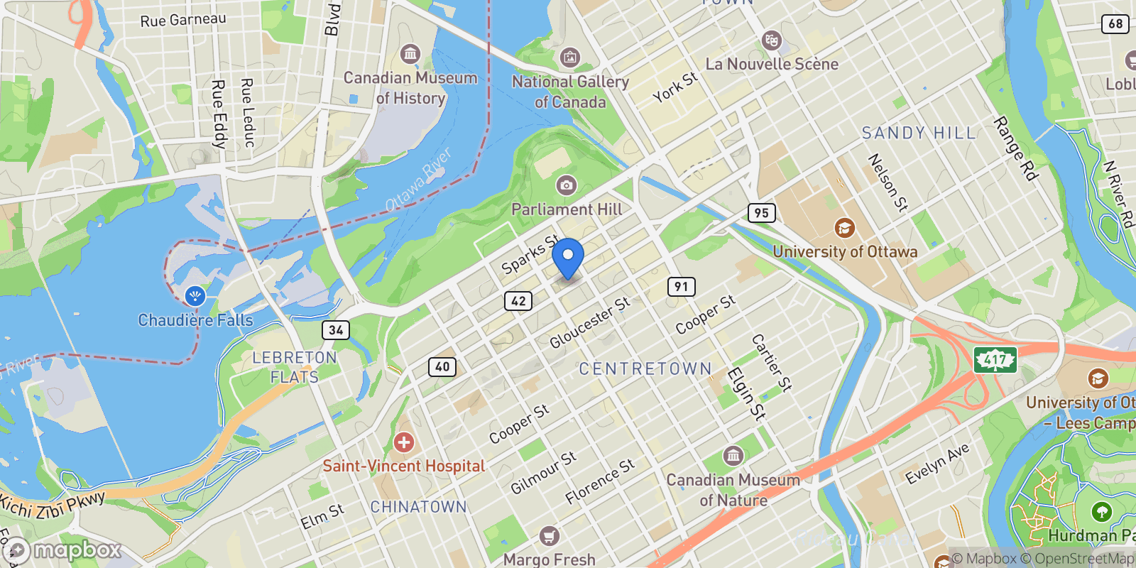 Map showing 199 SLATER Street 2203, Ottawa, Ontario, Canada.