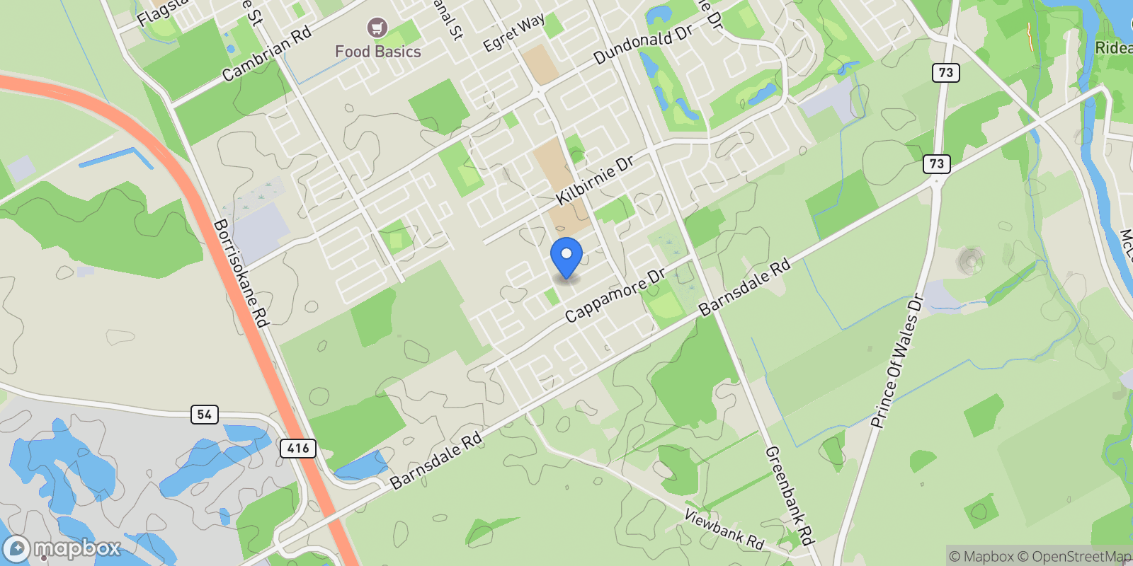 Map showing 195 Alex Polowin Avenue, Ottawa, Ontario, Canada.