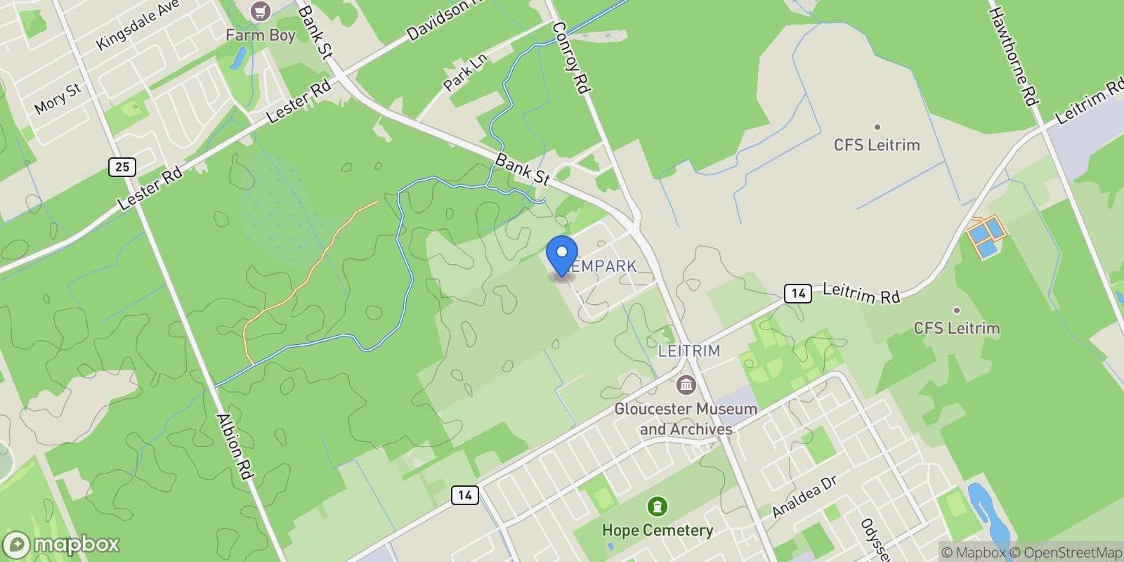Map showing 24 Doris Avenue, Ottawa, Ontario, Canada.
