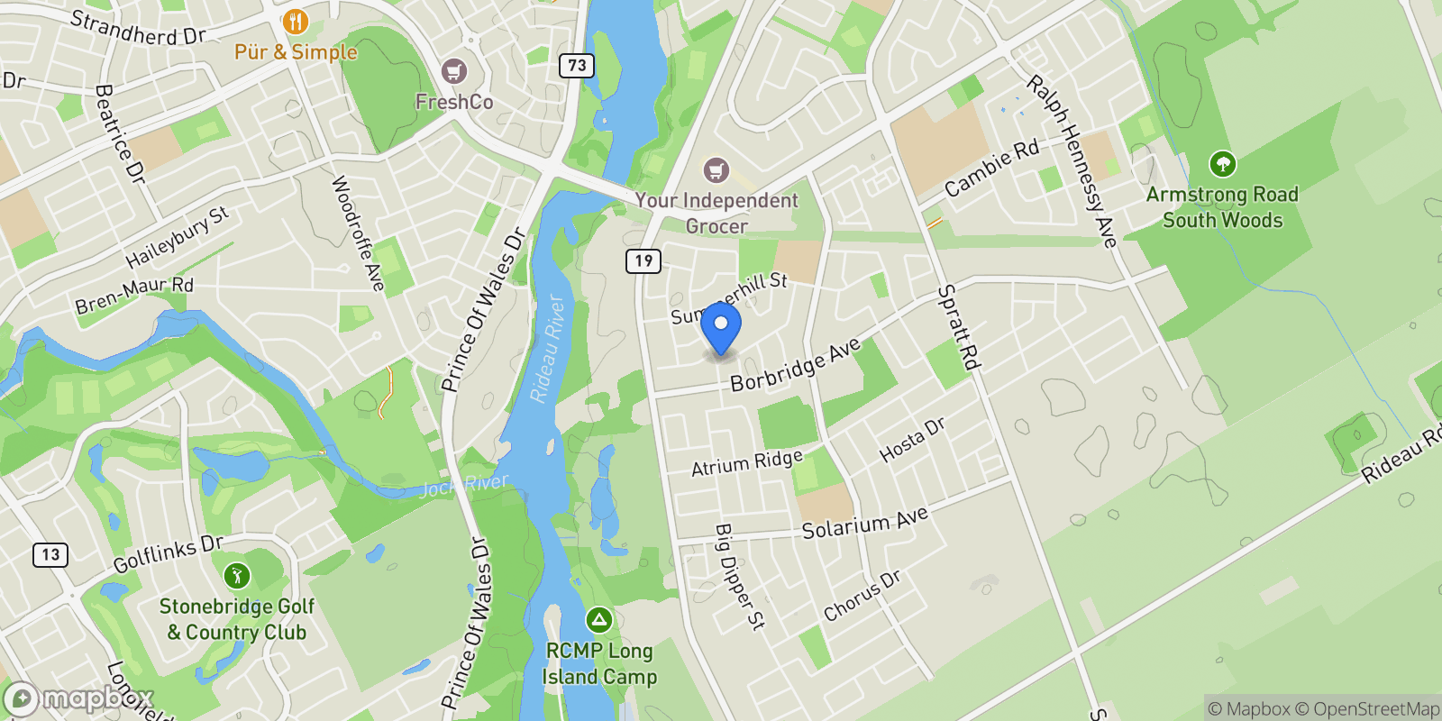 Map showing 379 Ardmore Street, Ottawa, Ontario, Canada.