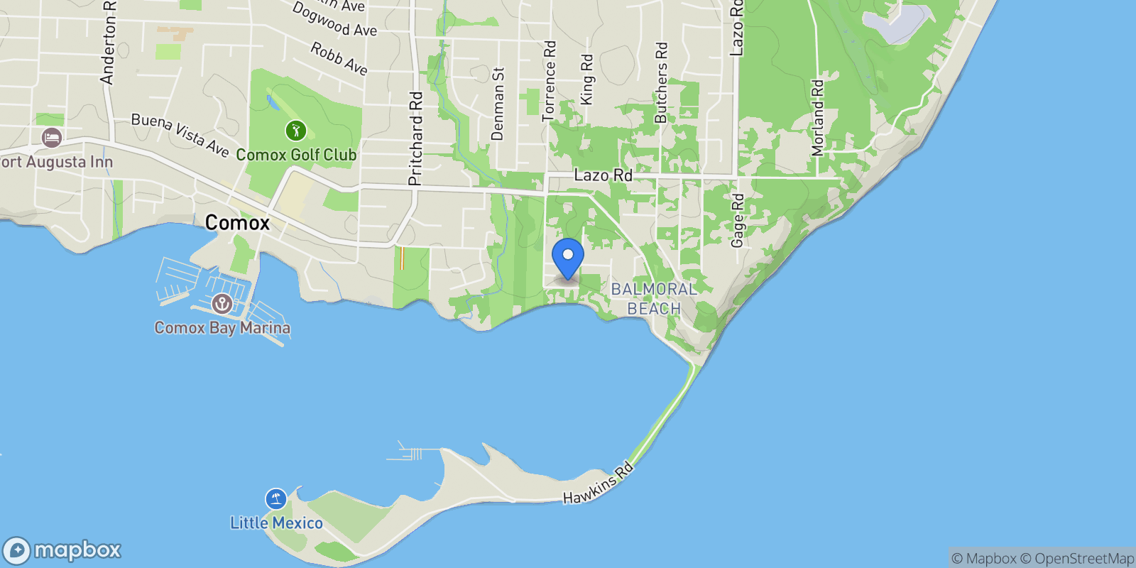 Map showing 1304 Midden Rd, Comox, British Columbia, Canada.