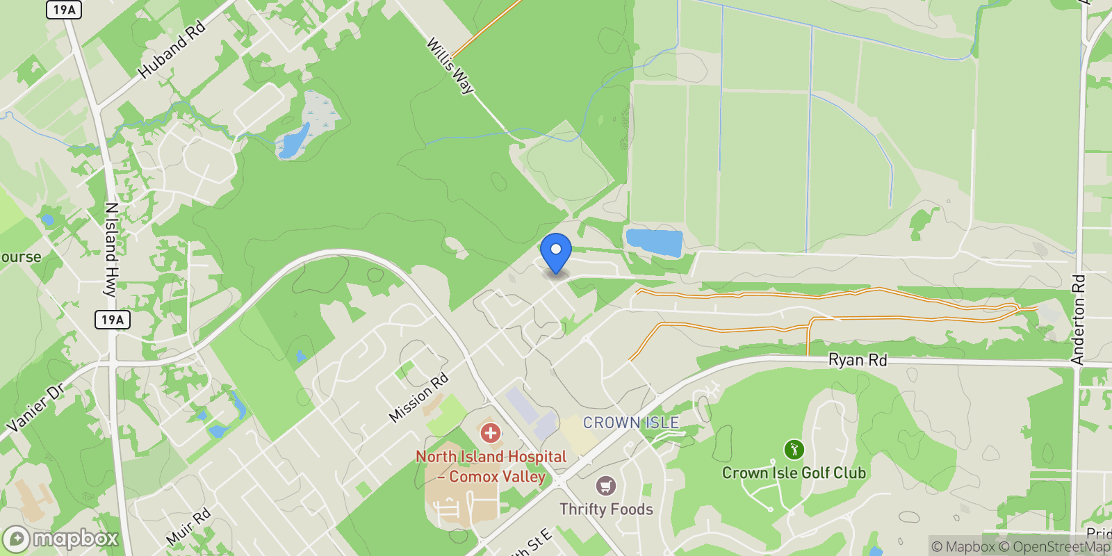 Map showing 3101 Klanawa Cres, Courtenay, British Columbia, Canada.