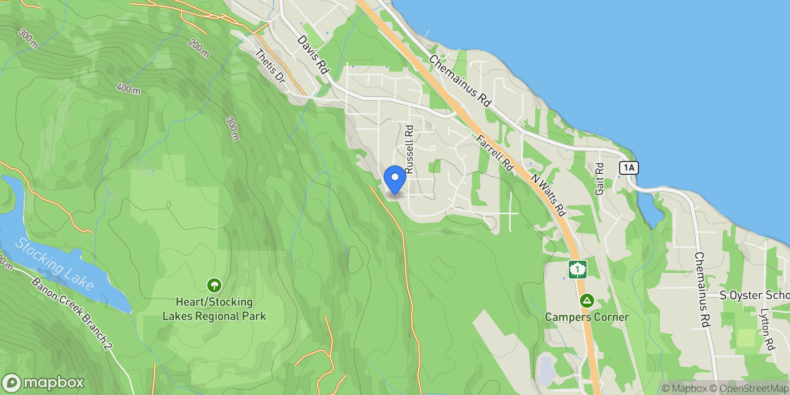 Map showing 924 Craig Rd, Ladysmith, British Columbia, Canada.