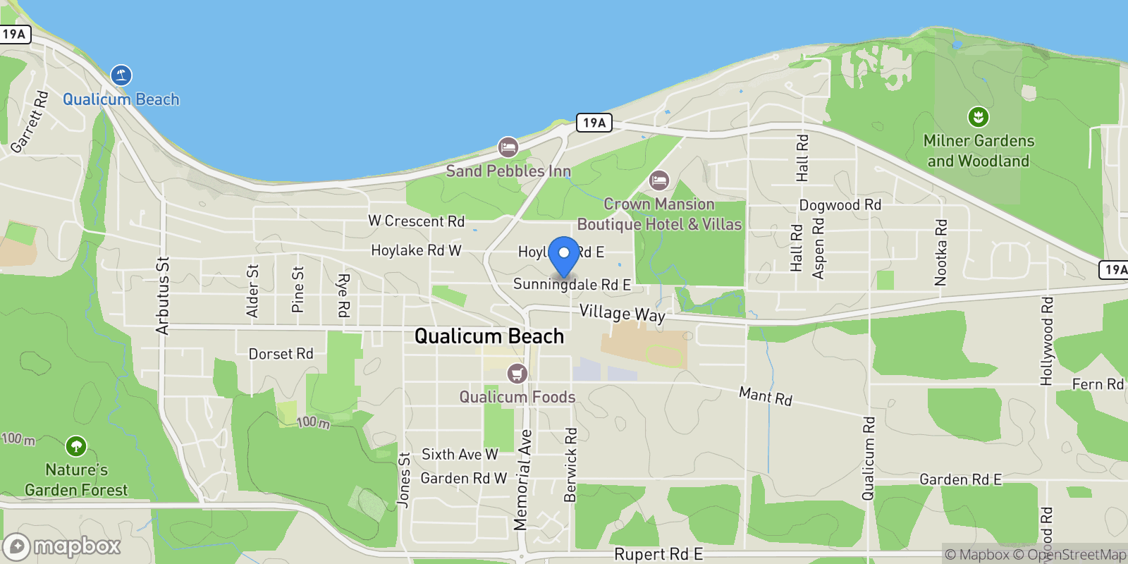 Map showing 177 Sunningdale Rd E, Qualicum Beach, British Columbia, Canada.