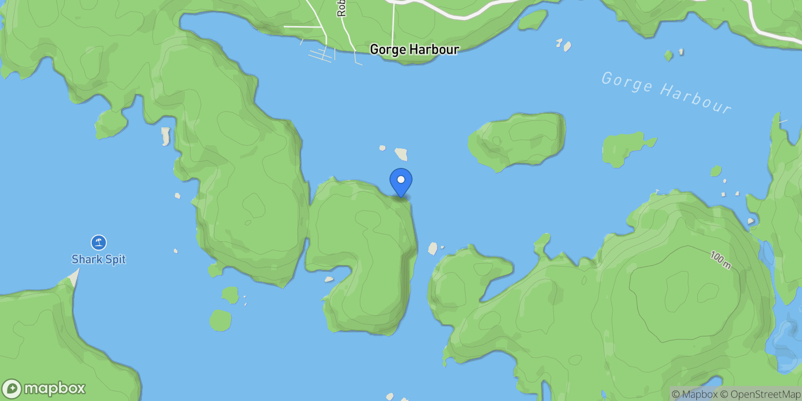 Map showing 651 Gorge Harbour, Strathcona B, British Columbia, Canada.