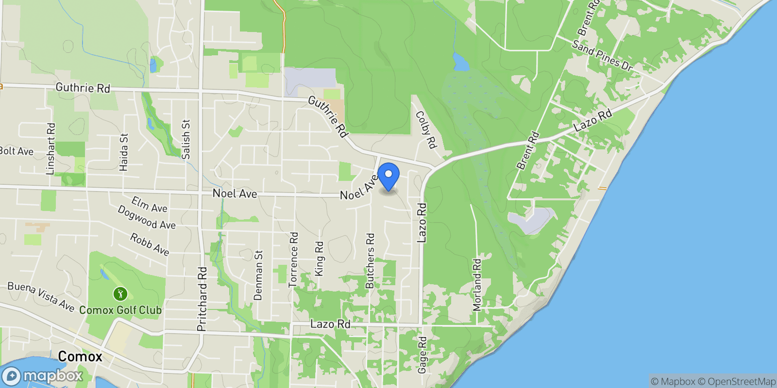 Map showing 508 Deerwood Pl, Comox, British Columbia, Canada.