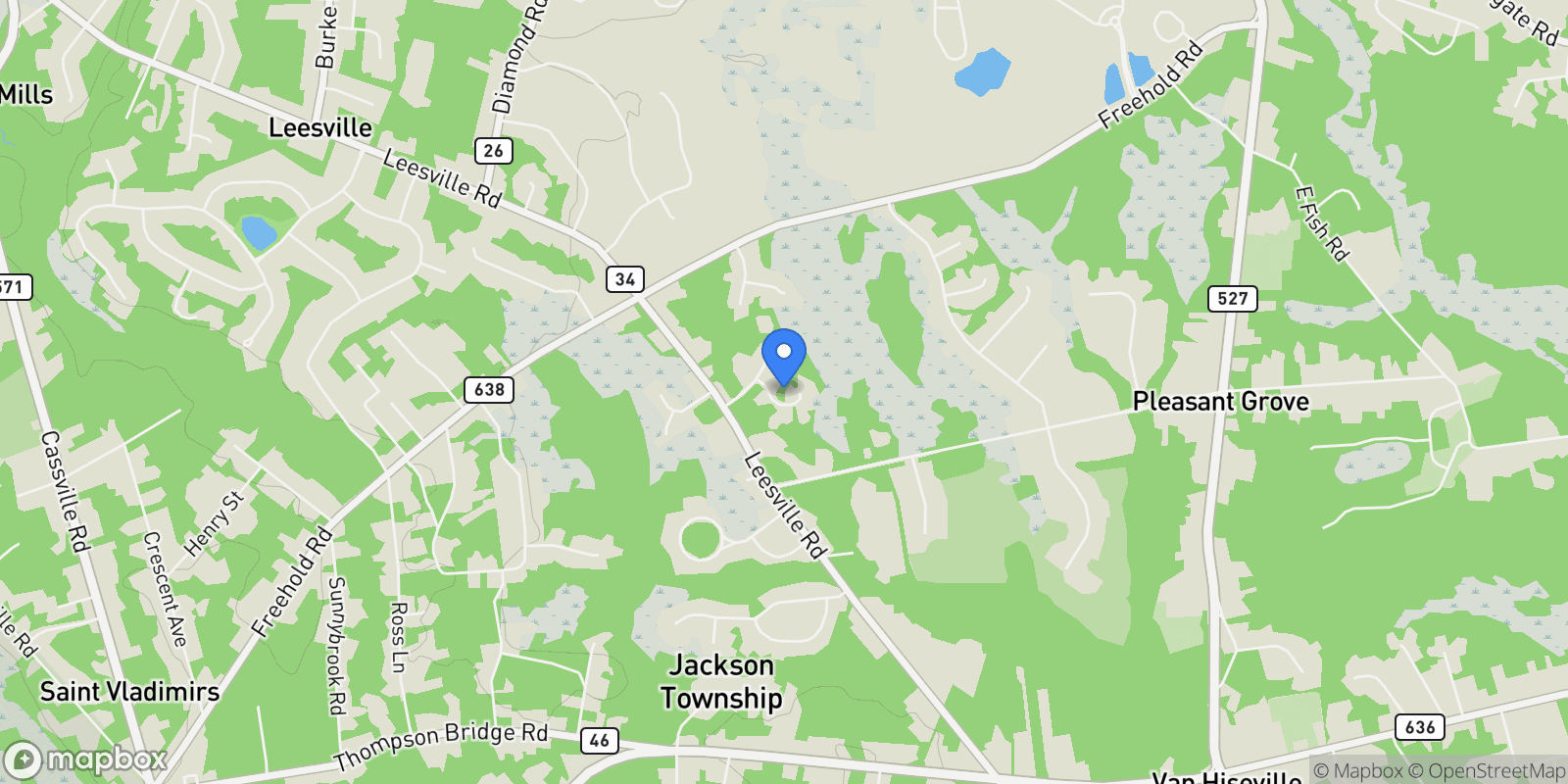 Map showing 9 Mehar Court, Jackson, NJ 08527, Jackson Township, New Jersey, United States.