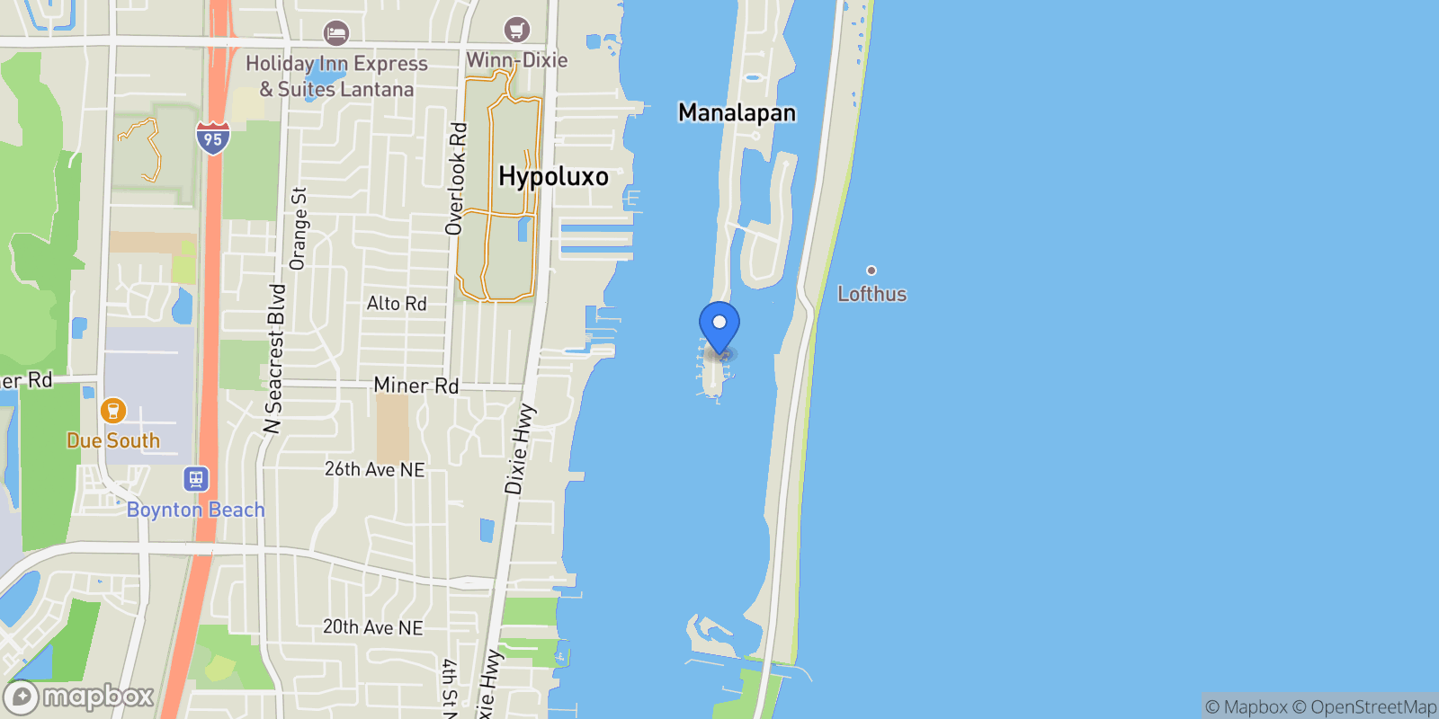 Map showing 1690 Lands End Road, Lantana, Florida, United States.