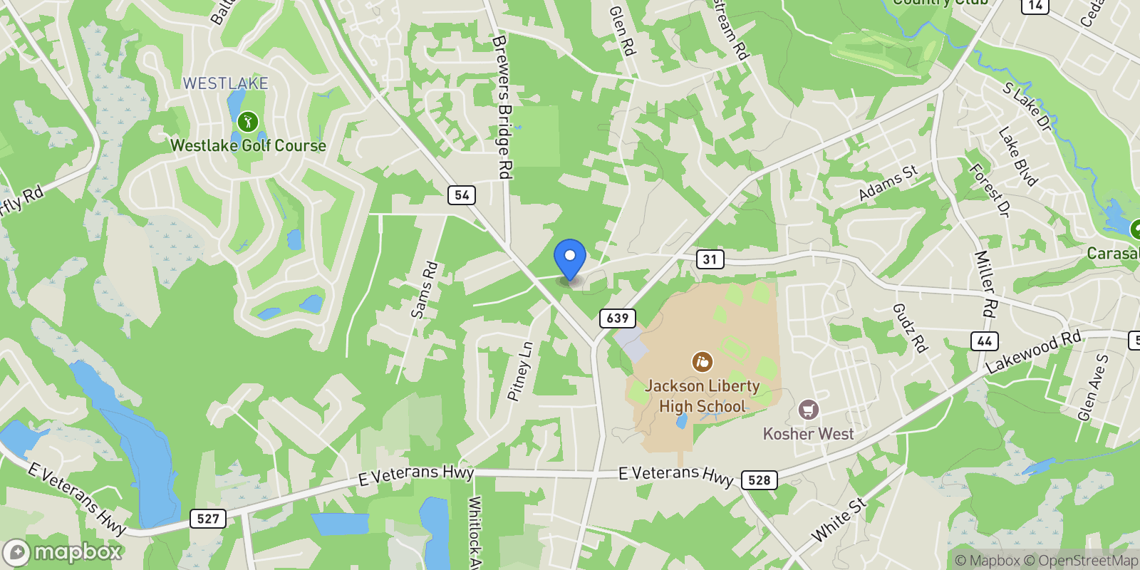 Map showing 221 New Central Avenue, Jackson, NJ 08527, Jackson Township, New Jersey, United States.