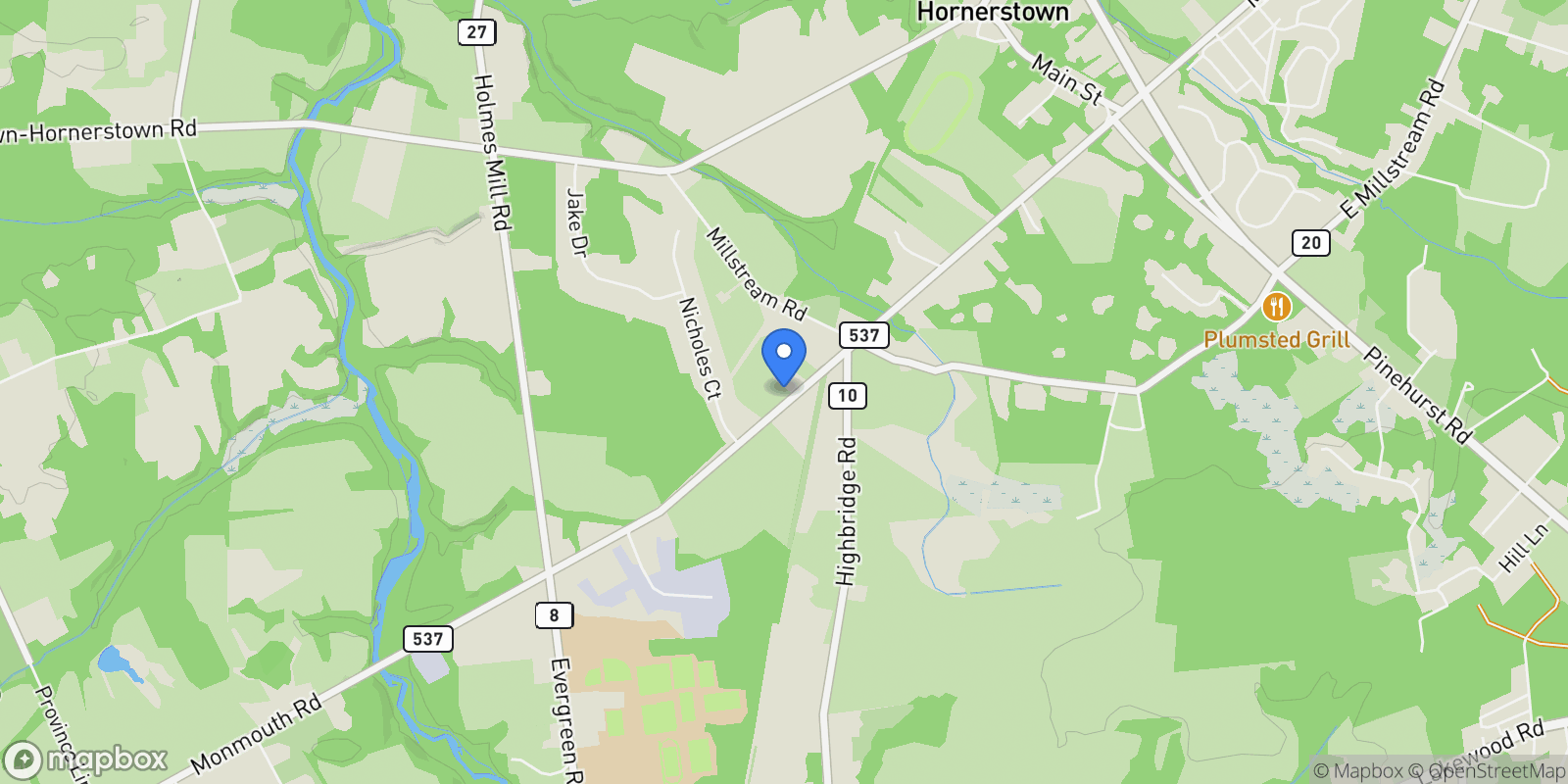 Map showing 888 Monmouth Road, Upper Freehold, NJ 08501, Upper Freehold, New Jersey, United States.