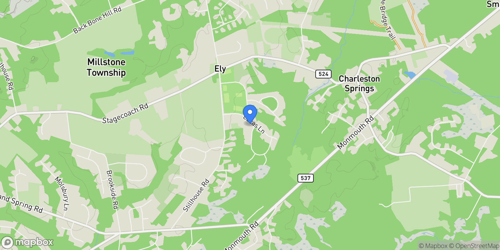 Map showing 5 Lucas Lane, Millstone, NJ 08510, Millstone, New Jersey, United States.